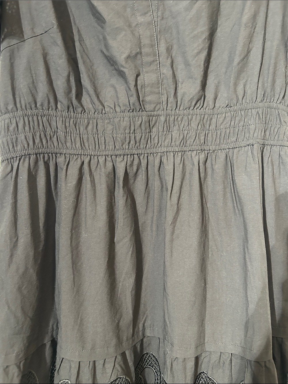 NWT PrettyGarden Black Eyelet Midi Dress Size XL Short Sleeves - Picture 8 of 15